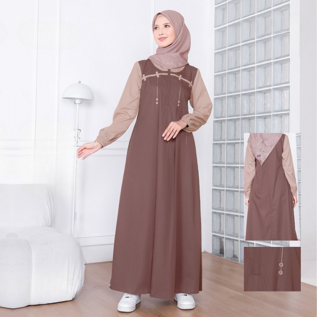 GAMIS ETHICA AYUMI 499 BAHAN OKNARA + VALDENA MODEL BAJU MUSLIM WANITA GAMIS DAILY BUSUI FRIENDLY KE