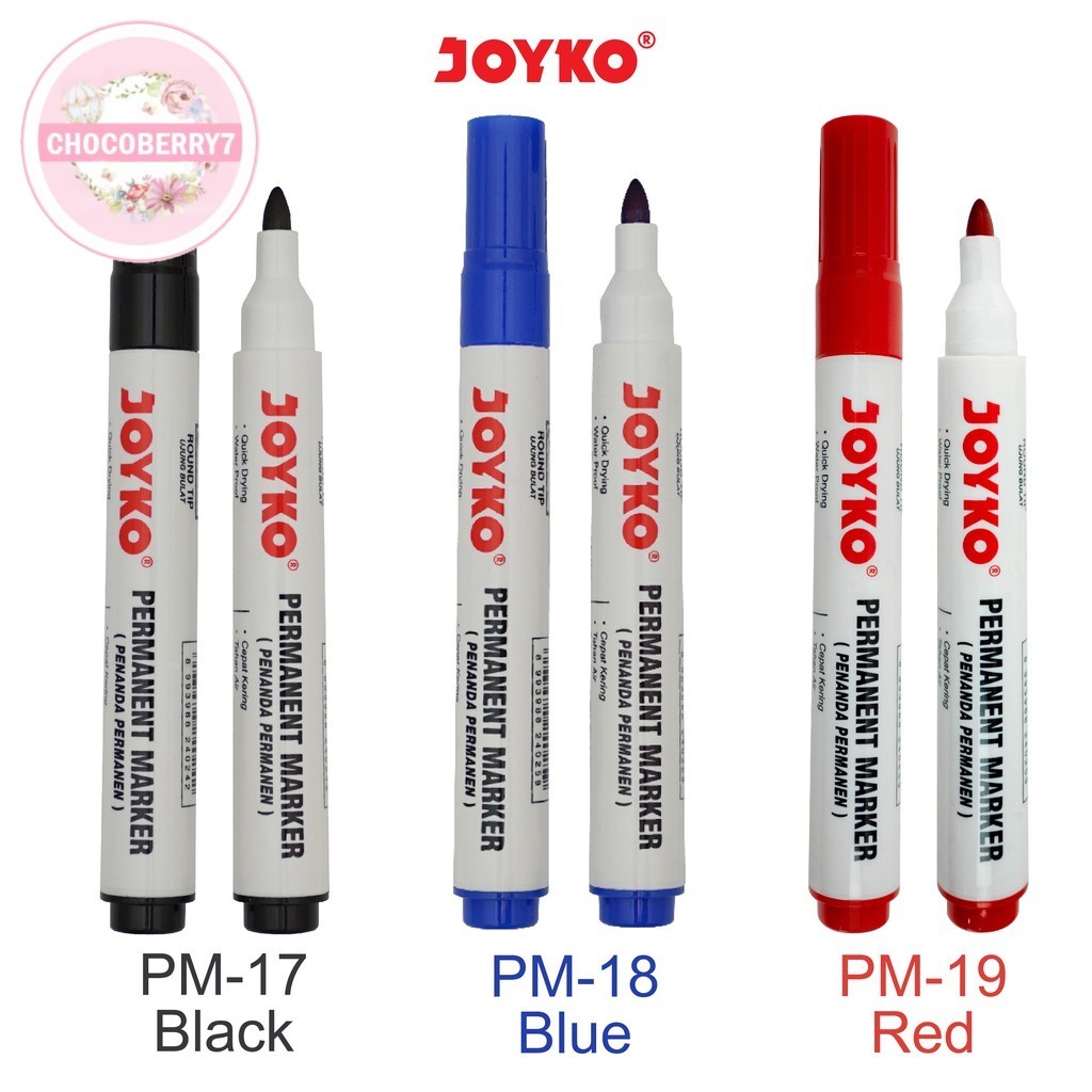 

Joyko Permanent Marker Spidol Permanen Round Tip PM17 PM18 PM19 Spidol Permanent Joyko