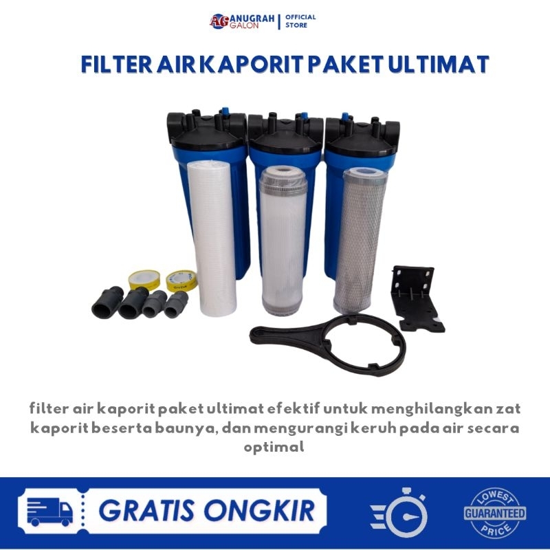 Filter Air Berbau Kaporit dan Bau Tanah Untuk Air Sumur Bor dan PDAM Paket Ultimat