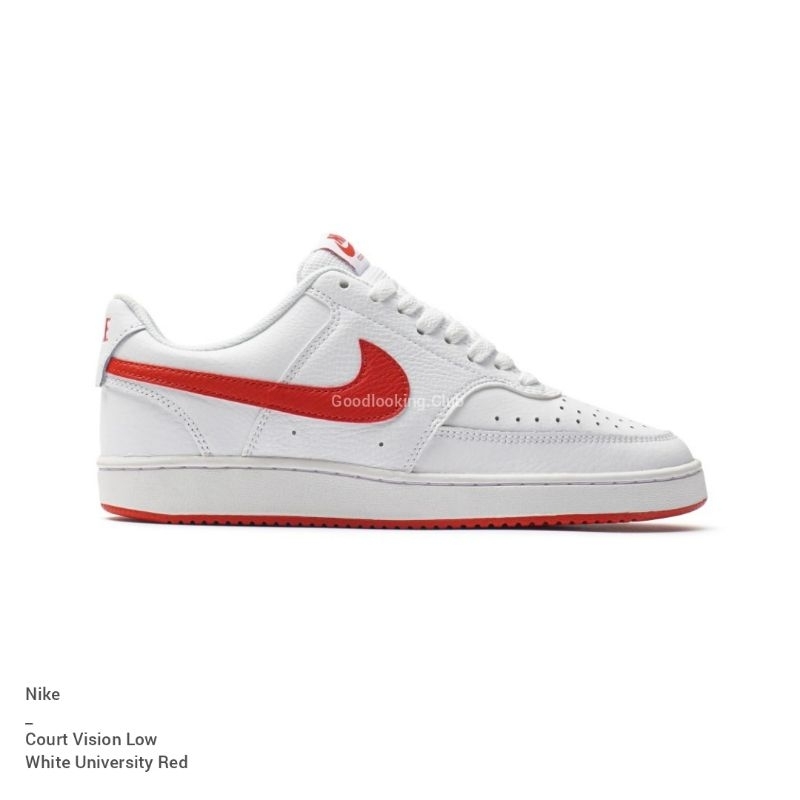 SEPATU NIKE COURT VISION LOW WHITE UNIVERSITY RED