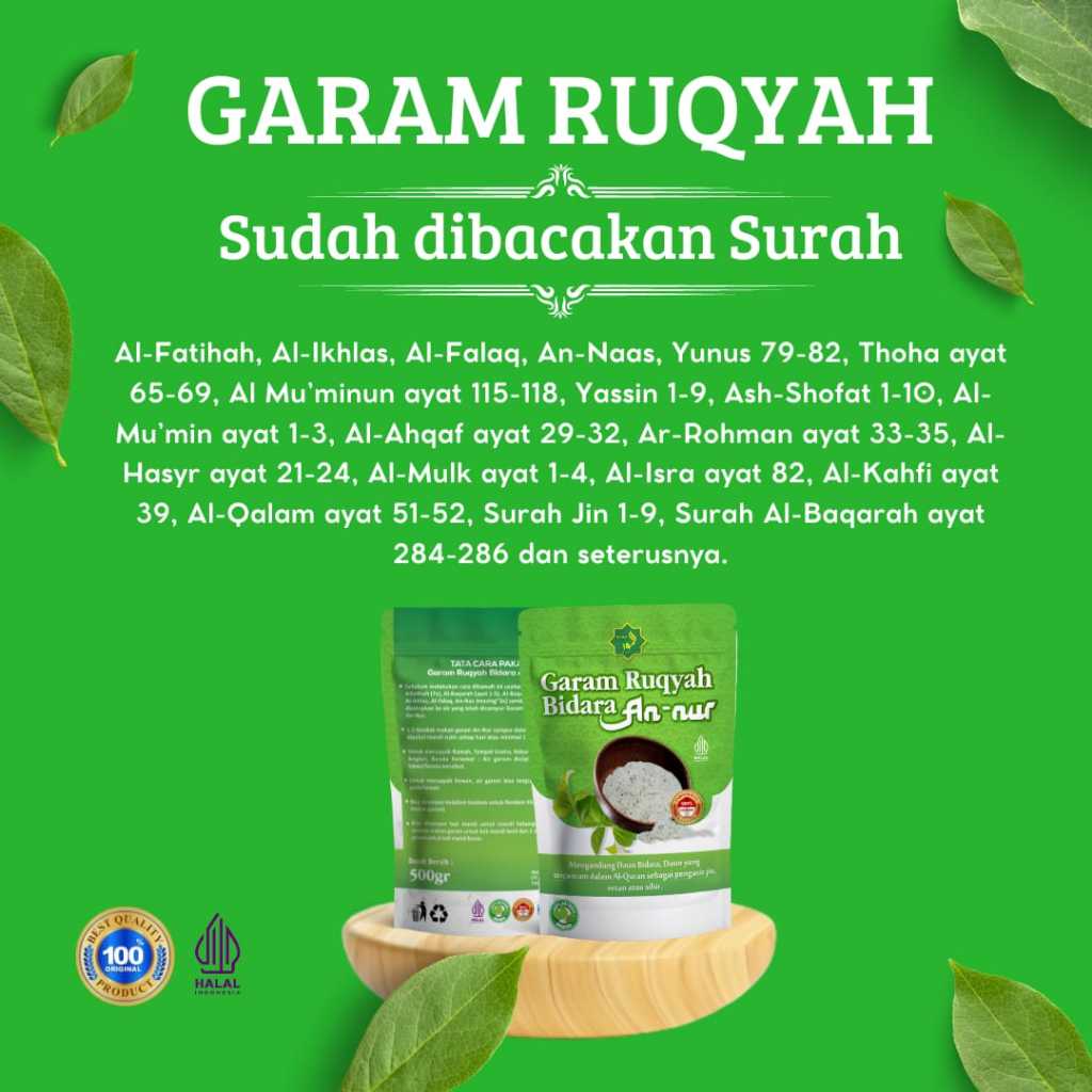 

garam ruqyah bidara pengusir segala penyakit hingg santet dan teluh - siap pakai berat bersih 500gr