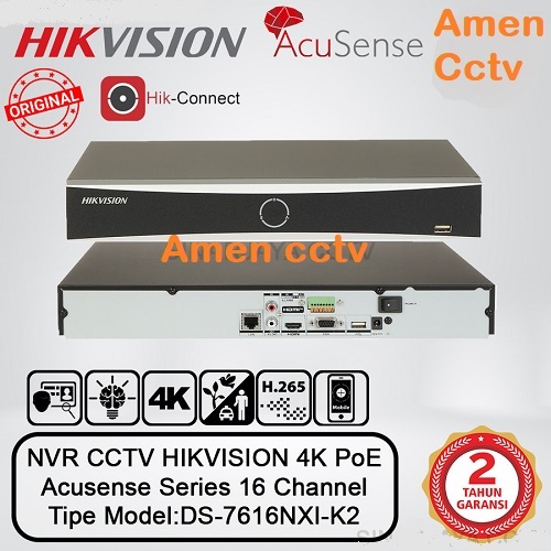 NVR CCTV Hikvision 16 Channel DS-7616NXI-K2 Acusense H.265+
