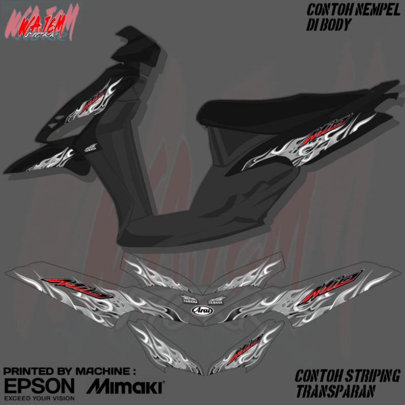 STRIPING TRANSPARAN MIO SPORTY MODEL ARAI API