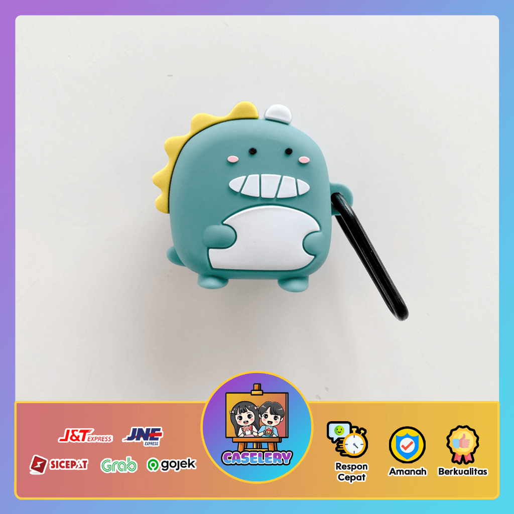 Case WM02 Baseus Encok Earphone Silikon Karakter Kartun WM02 Kode  05 - Dino Hijau