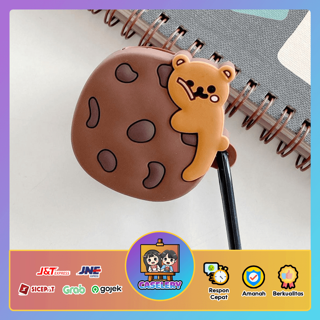 Case WM02 Baseus Encok Earphone Silikon Karakter Kartun WM02 Kode  03 - Cookies Bear