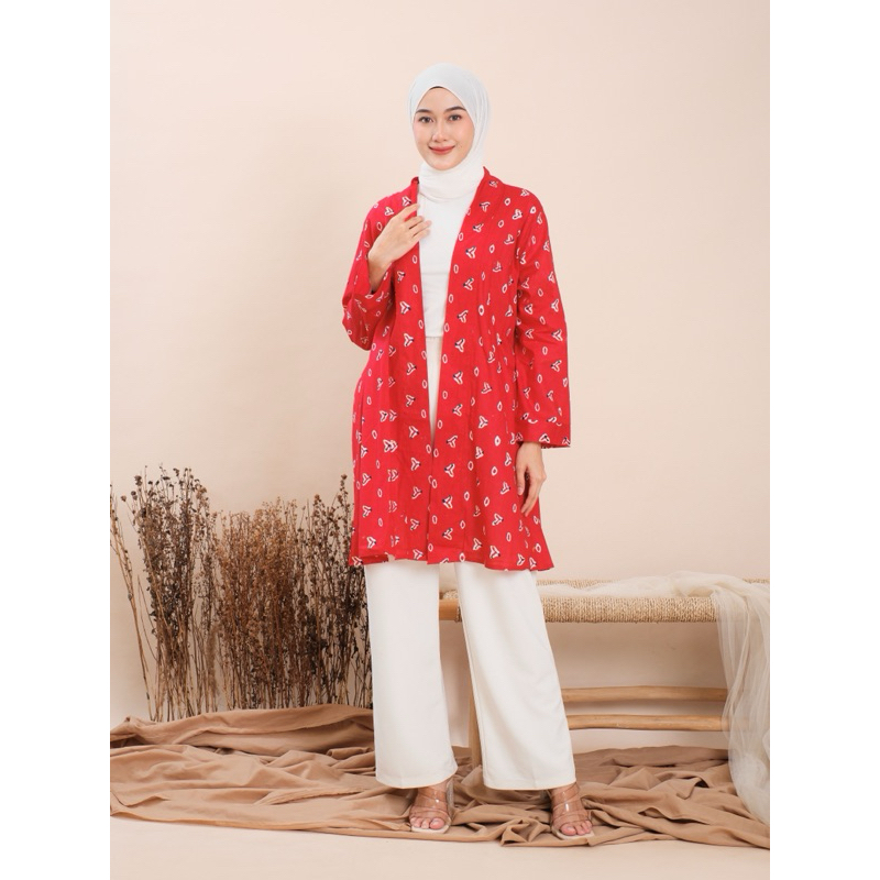 Outer Blazer Cardigan Batik Jumputan Wanita Korean Style