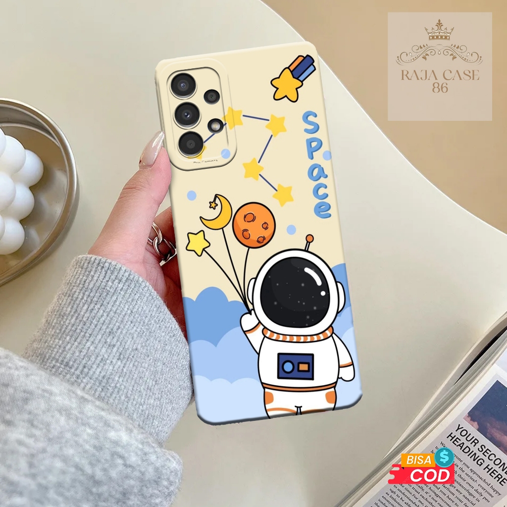 Case Samsung Galaxy A13 - Rajacase - casing Samsung A13 - Motif Softcace Astronot - Pelindung handph