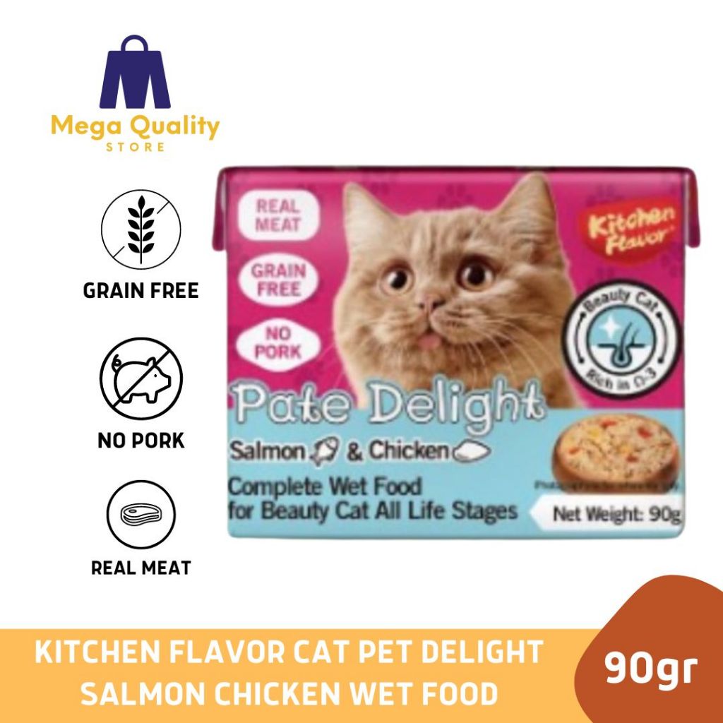 Kitchen Flavor Cat Pate Delight Salmon Chicken Wet Food 90gr