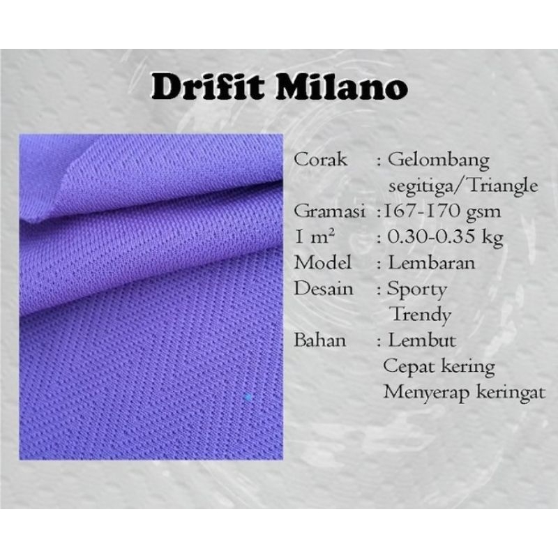 bahan kain Jersey drifit milano