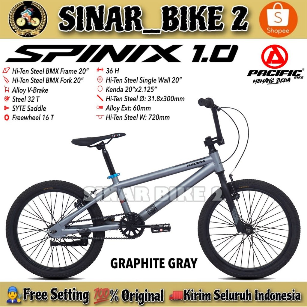Terlaris Sepeda Anak Laki Bmx Pacific Spinix 1.0 Ukuran 20 Inch Usia 8-12 Tahun