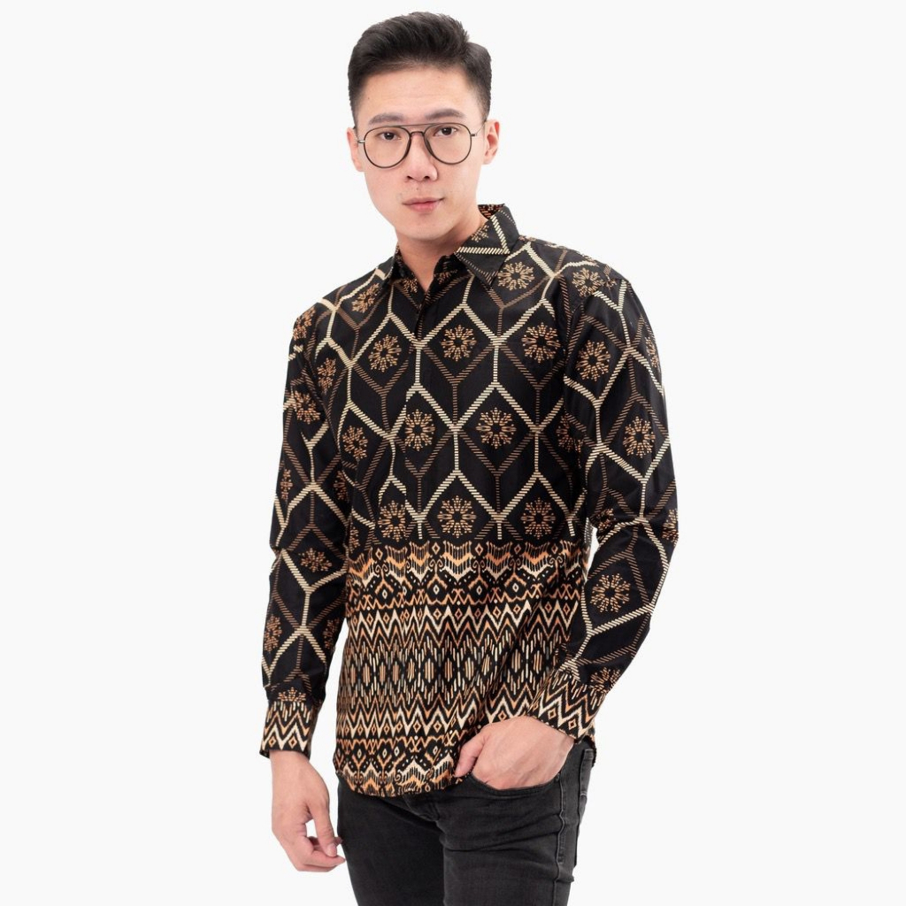 Baju Kemeja Batik Modern Pria Bagas Lengan Panjang Katun Super Premium Adem Original