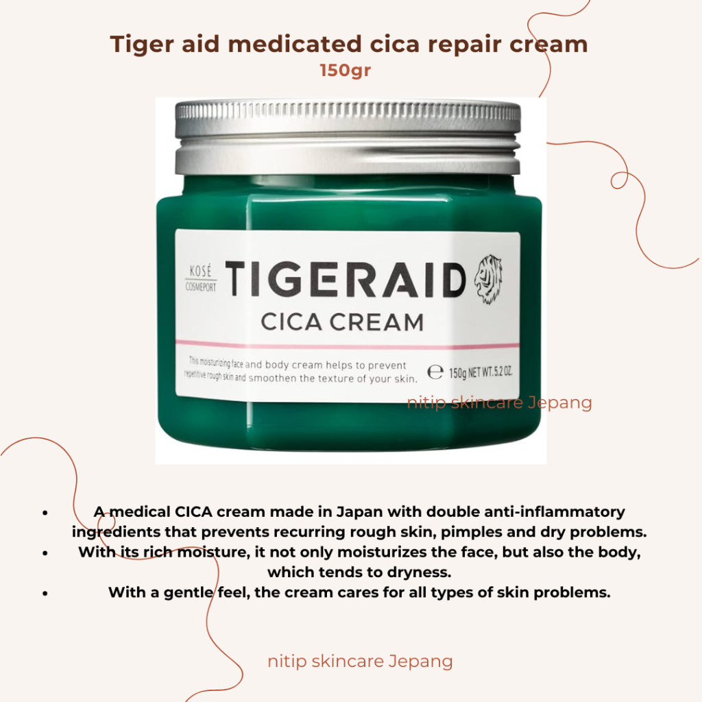 PO Jepang-- tiger air medicated cica repair cream, tigeraid