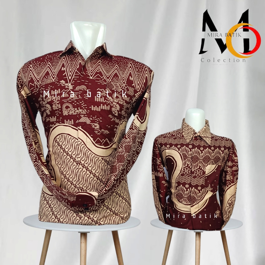 batik couple ayah dan anak merah marun bahan katun premium_kemeja batik pria merah maroon_kemeja bat