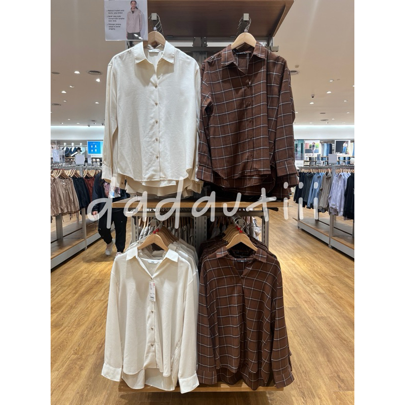 Kemeja Flannel Lembut Skipper WOMEN UNIQLO