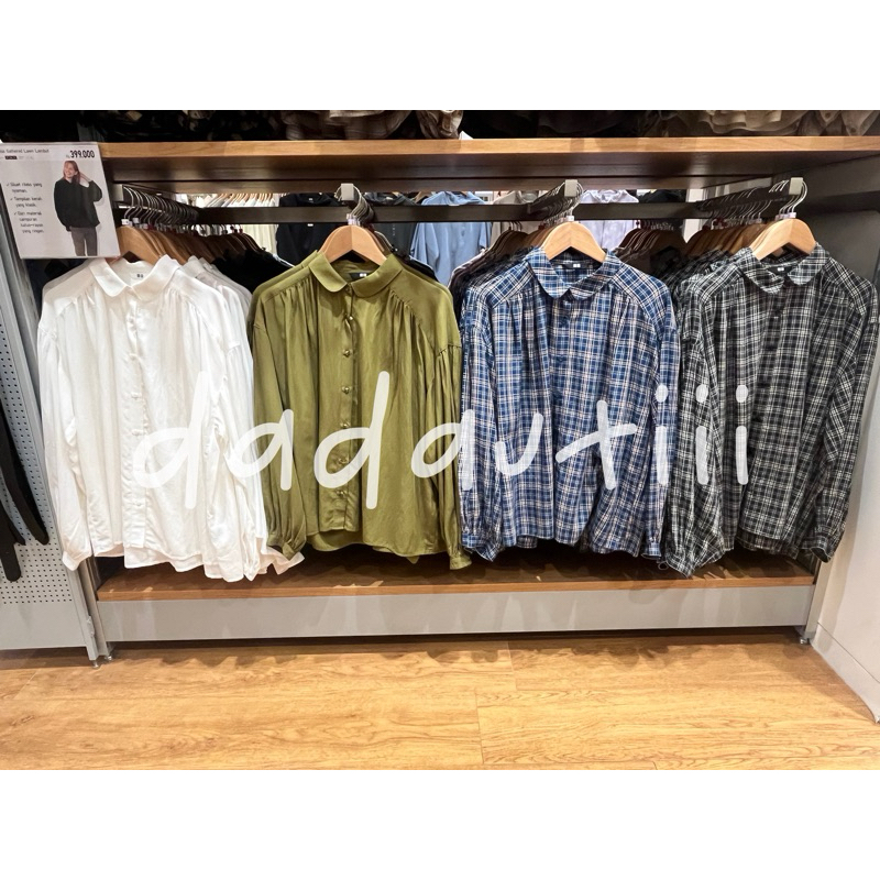 Blus Gathered Lawn WOMEN UNIQLO