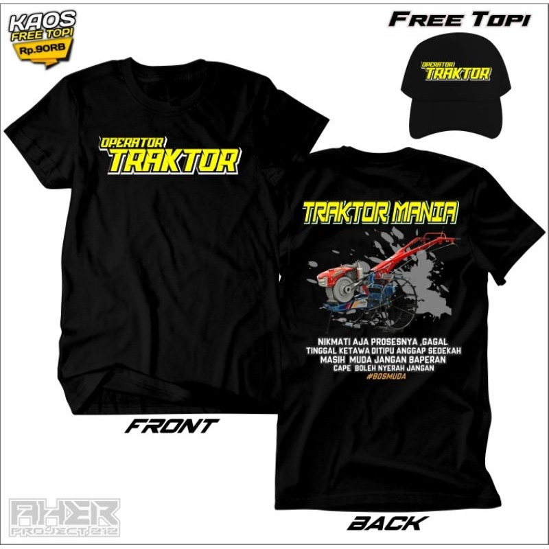 KAOS DESAIN OPERATOR TRAKTOR FREE TOPI||KUALITAS PREMIUM||KAOS TRAKTOR