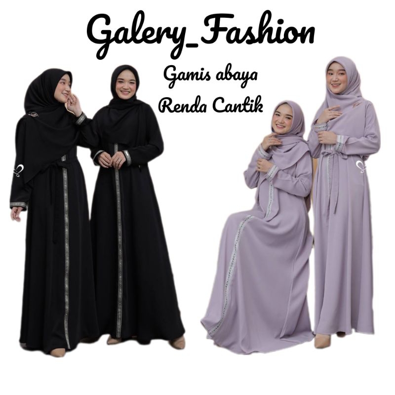 Gamis Mewah Abaya Renda Cantik premium/Gamis Maxi panjang Tali pinggang Kekinian/Abaya Dubay Jumbo F