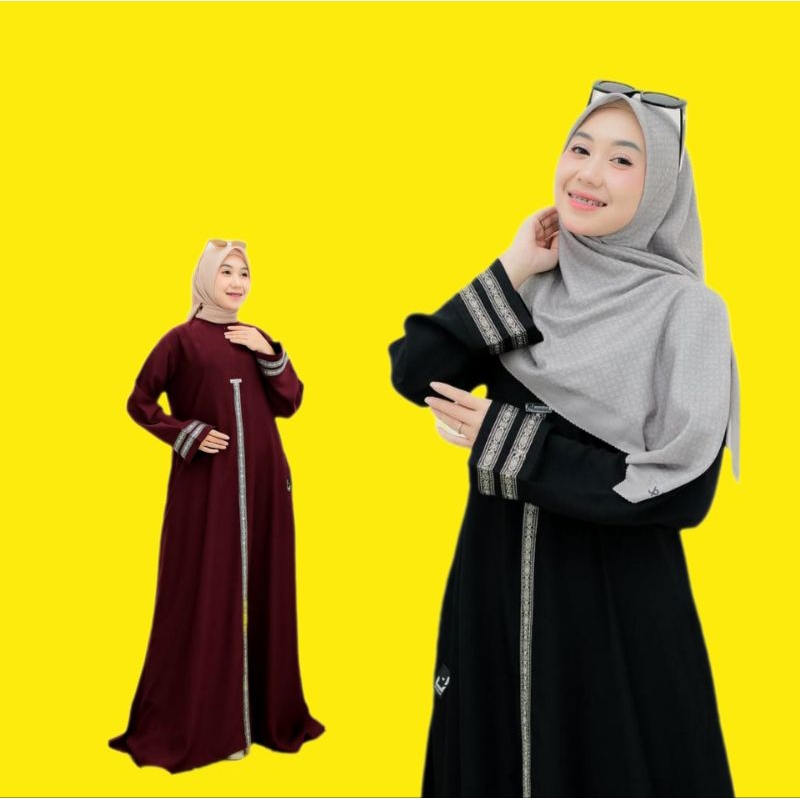 Abaya Gamis Jumbo Wolfis premium/Gamis Abaya Renda Saudy arab Wolfis premium/Gamis Maxi panjang Moti