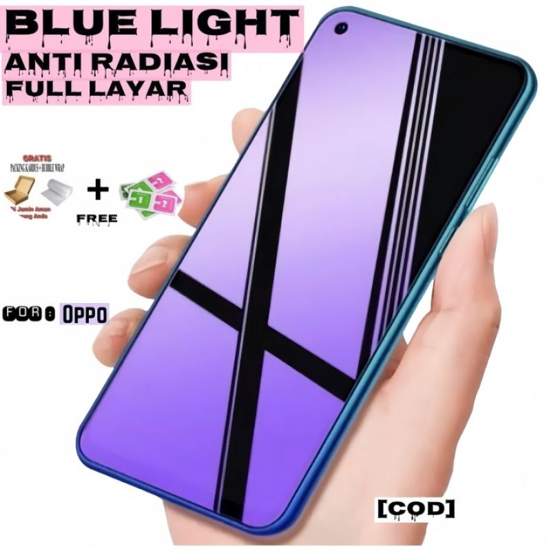 Tempered Glass Blue Anti Radiasi Oppo Reno 4 / Reno 4F / Reno 3 / Reno 3 pro / Reno 2 / Reno 2F Anti
