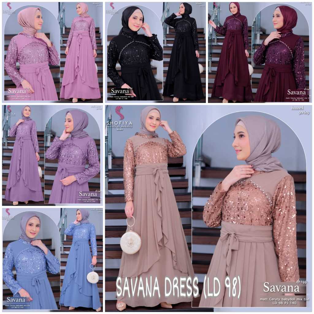 SAVANA DRESS // SET DRESS // GAMIS MUSLIM // FASHION MUSLIM WANITA // DRESS MUSLIM // PESTA // KONDA