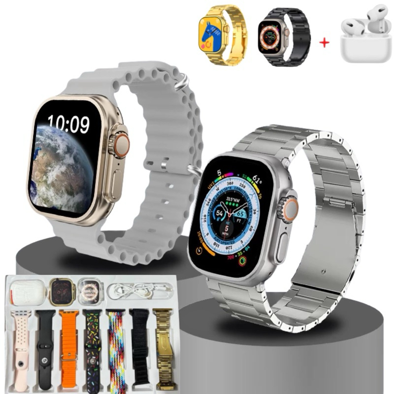 i20 Ultra Max Suit Smart Watch 8 Ultra Dapat 7 Tali Soft case Pelindung Earphone Tws i13 Bisa Main G