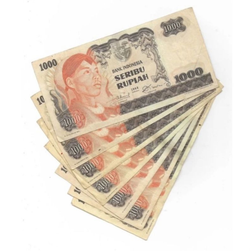 uang kuno indonesia 1000 soedirman 1968 asli bekas edar