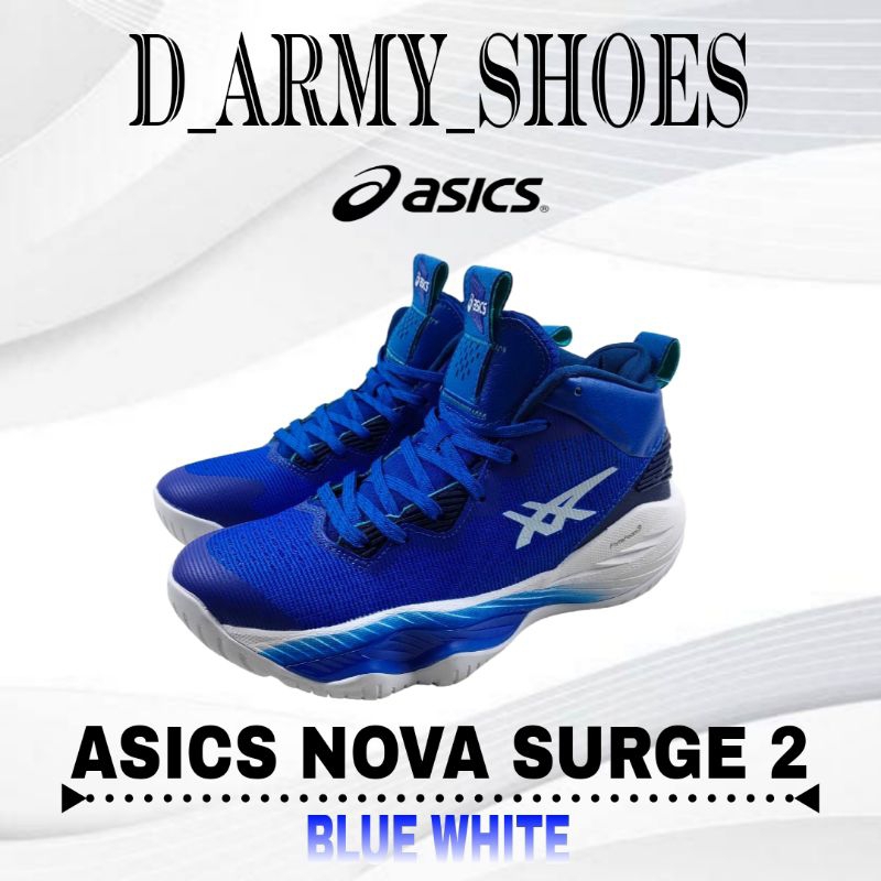 Sepatu Olahraga Basket Pria Asics Nova Surge 2 Blue White