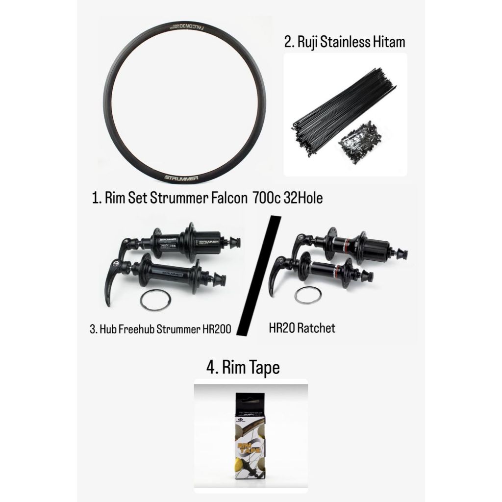 WHEELSET STRUMMER FALCON 700C RIM BRAKE 32 HOLE QR