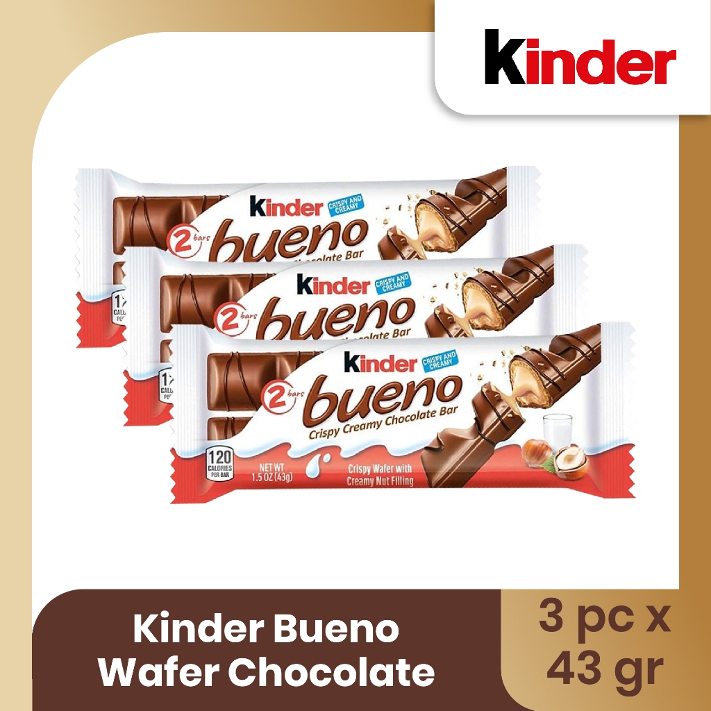 

Kinder Bueno Wafer Chocolate 43gr - TRIPLEPACK