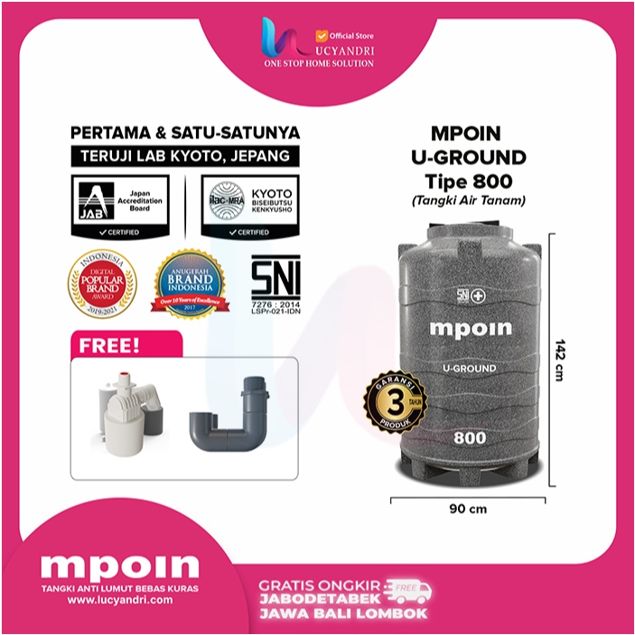 Tangki Air MPOIN 800 Tanam Pendam Toren Tandon 800 L Under Ground