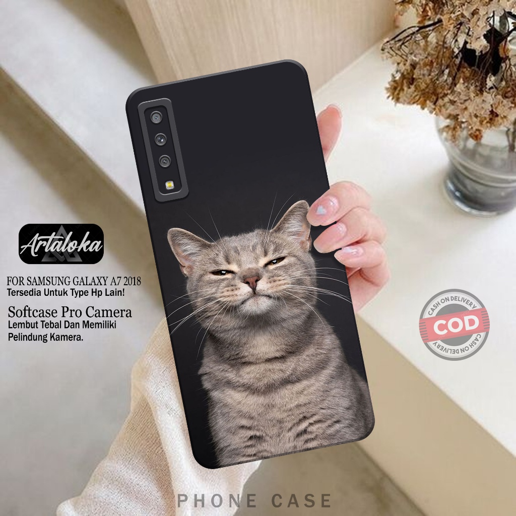 Case Hp Samsung Galaxy A7 2018 Fashion Case Kucing Softcase Samsung Galaxy A7 2018 Silikon TPU Pro C