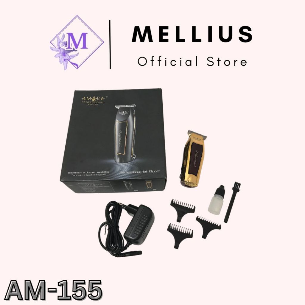 Amara Professional Hair Clipper Alat Cukur Rambut AM-155 Wireless Rechargeable Recas Isi Ulang