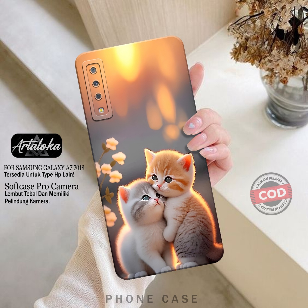 Case Hp Samsung Galaxy A7 2018 Fashion Case Kucing Softcase Samsung Galaxy A7 2018 Silikon TPU Pro C