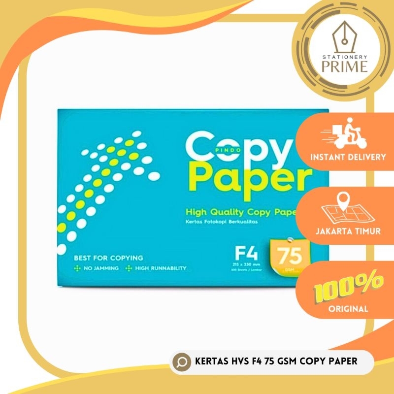 

( 1 DUS isi 5 RIM ) Kertas HVS Copy Paper F4 75gr Khusus INSTANT / SAMEDAY