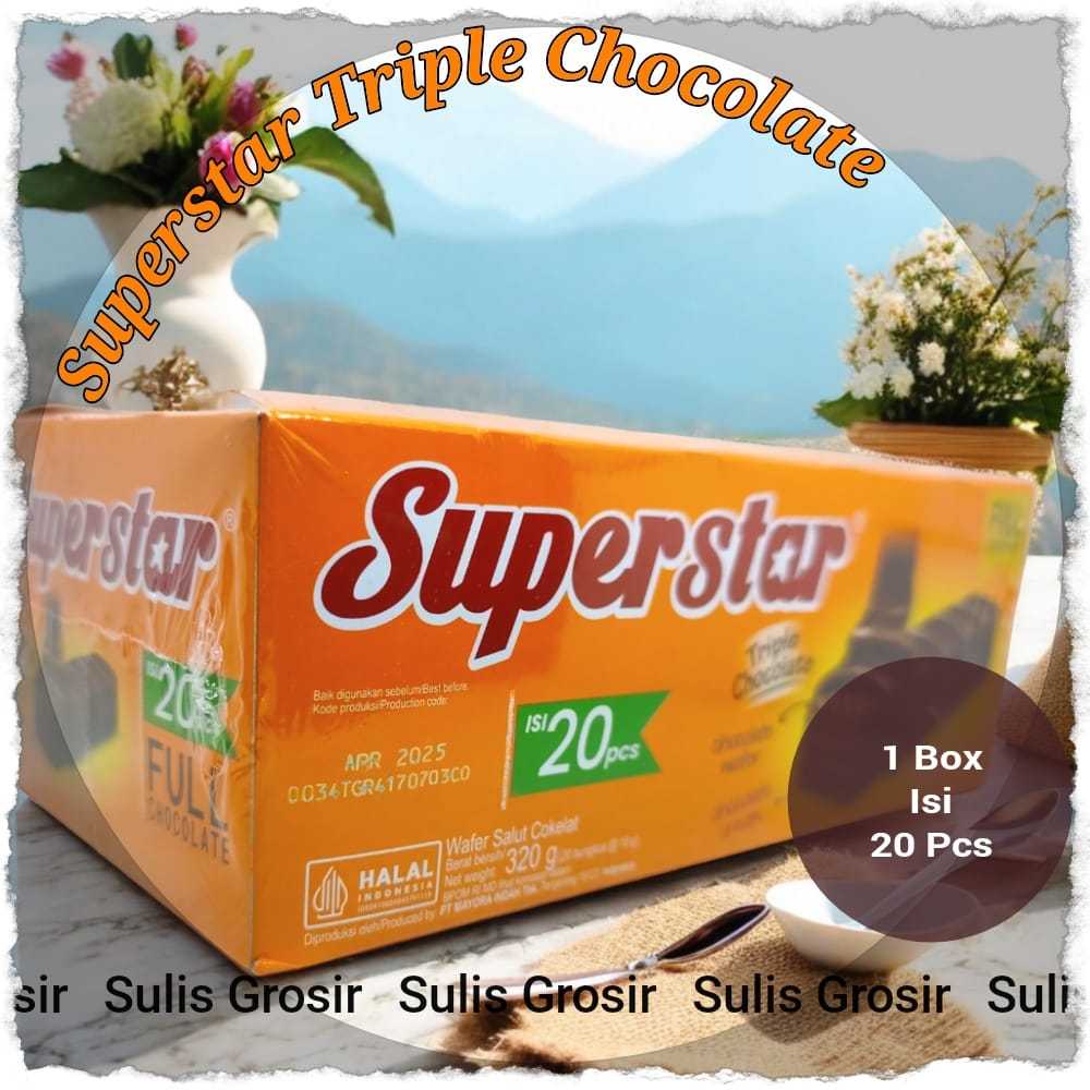 

Superstar Triple Chocolate Full Chocolate1 Box Isi 20 Pcs