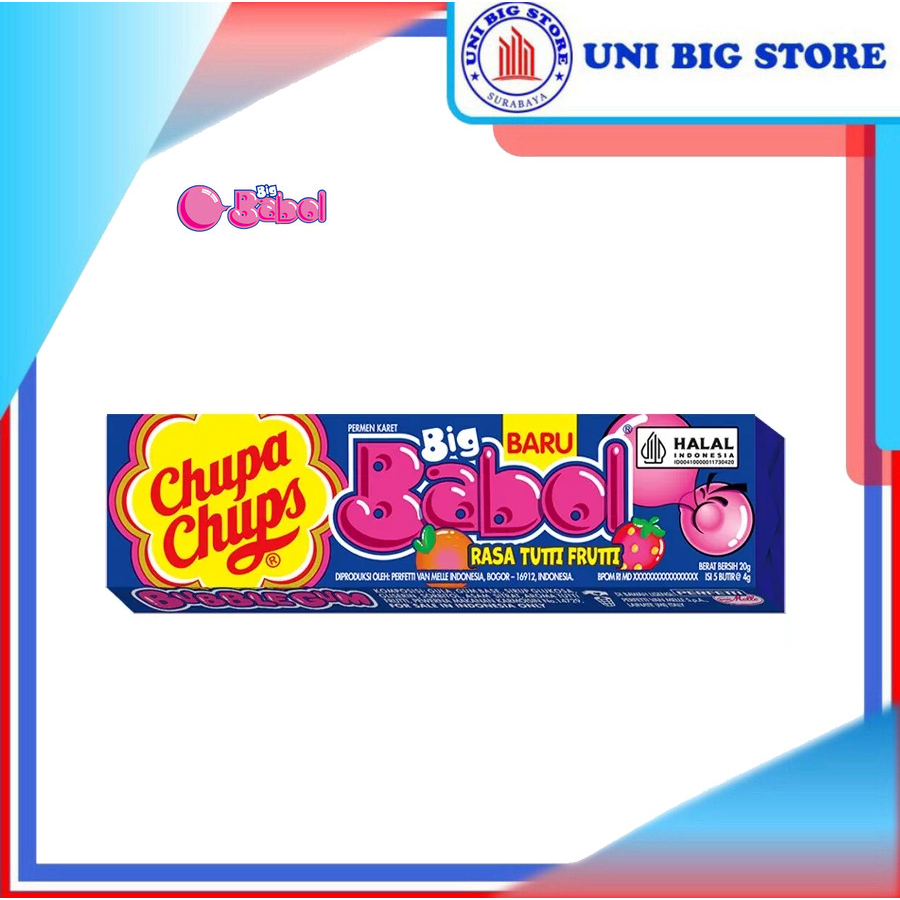 

Big Babol Gummy Candy Tutti Frutti 20 gr 1 pc Permen Karet Tuti Fruti