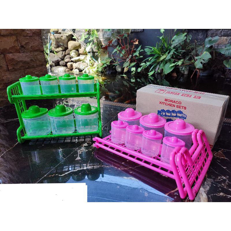 kitchen set monaco/tempat bumbu dapur tingkat/tempat bumbu dapur set/rak bumbu dapur