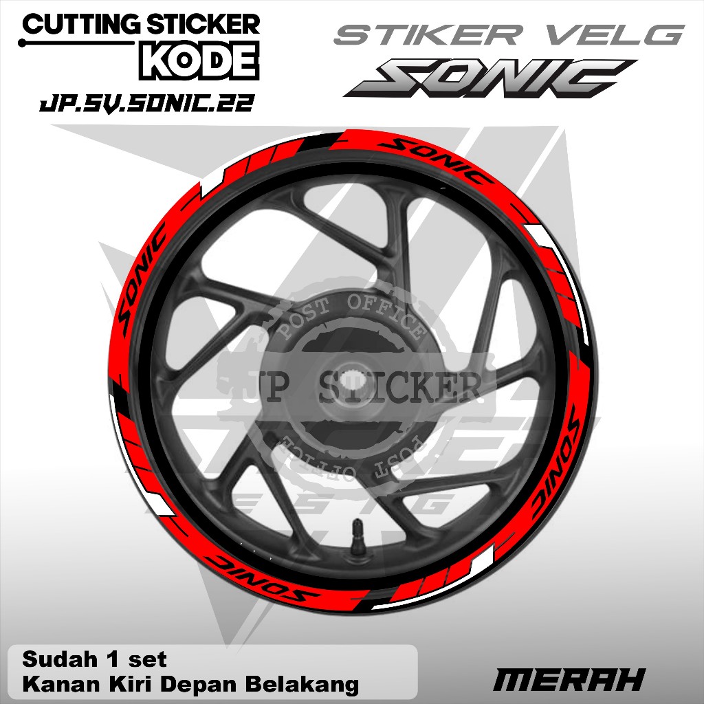 Stiker Velg Sonic 150r - Cutting Sticker List VELG Motor Honda SONIC Universal Reflektif JP 22