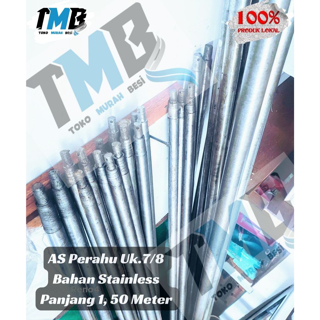 AS (Shaft) Perahu Ketinting Uk.7/8  Bahan STAINLESS Panjang 1,50 Meter