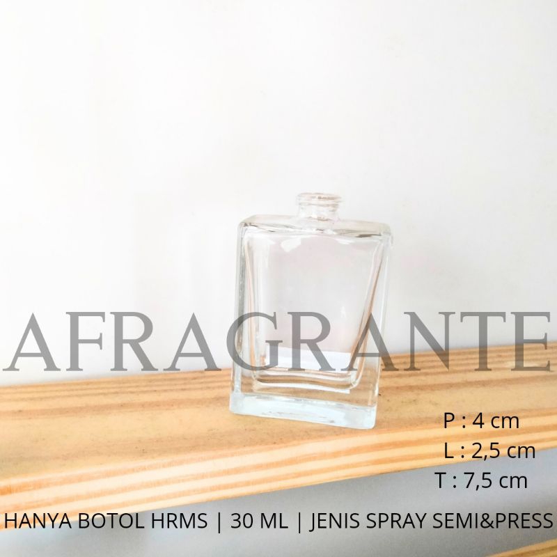 botol parfum kotak 30 ml press dan semi HANYA BOTOL SAJA TANPA SPRAY DAN TUTUP- botol parfum kotak 3