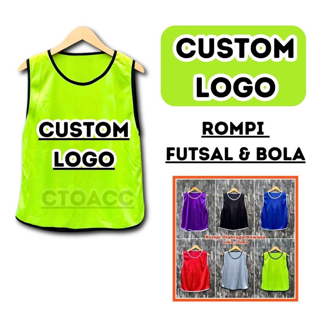 CUSTOM LOGO Rompi Futsal/Rompi Bola/Rompi Sepak Bola 10 LUSIN