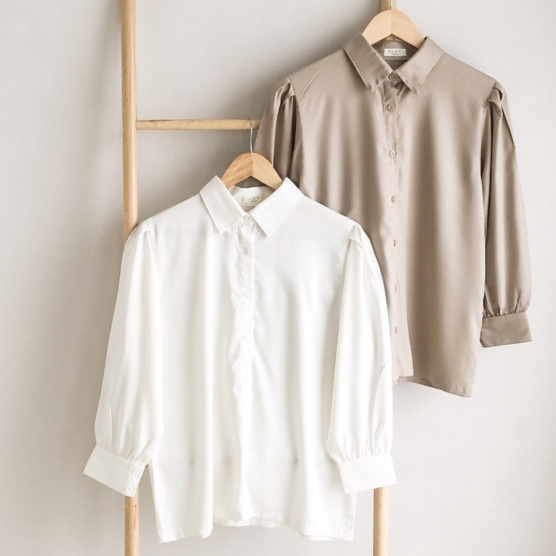 BLOSSOM_STYLE || Dami Kemeja Lengan Balon Atasan Wanita Lengan Balon || AUDRY RUFI BASIC SHIRT BLOUS