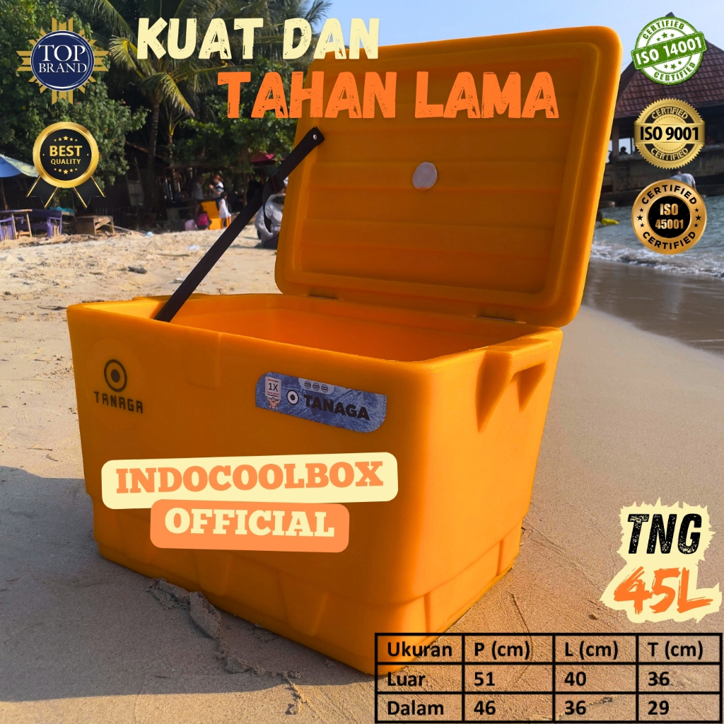 Cooler Box Tanaga 45 Liter Termos Es Kotak Tempat Es Batu Daging Ikan Frozen Food Coolbox Ice Box