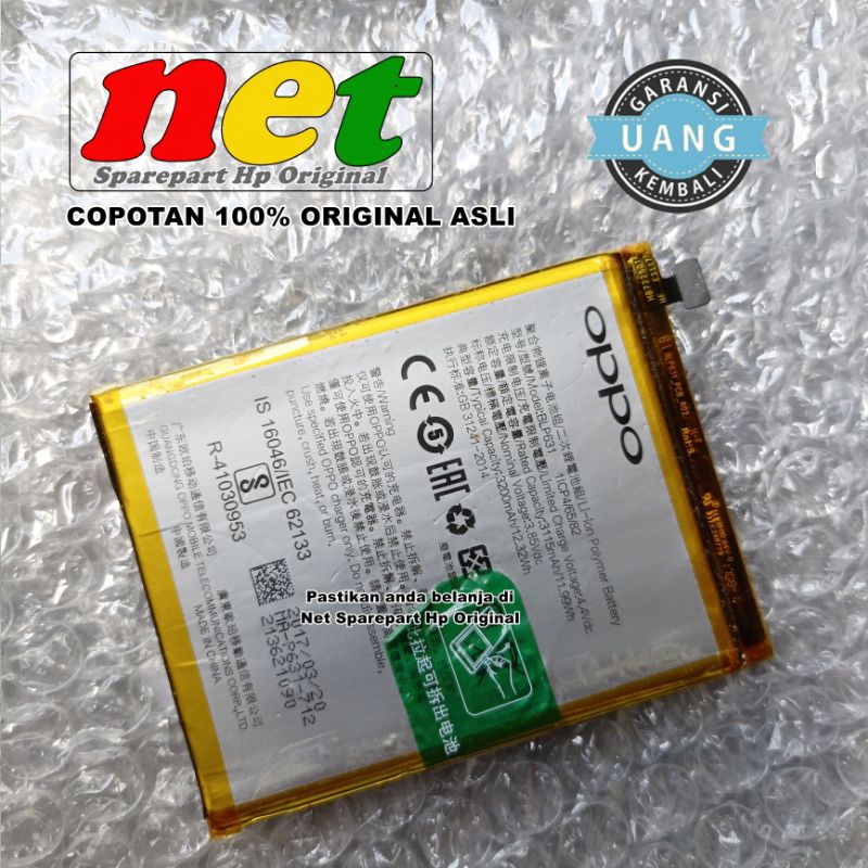 BATERAI OPPO F3 CPH1609 - BATRE OPPO F5 BLP631 ORIGINAL COPOTAN