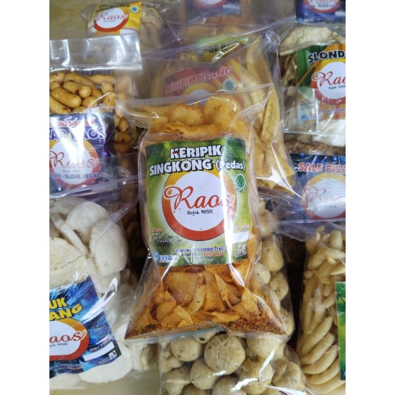 

Keripik singkong pedas cabe merah asli, "Harga murah rasa wah