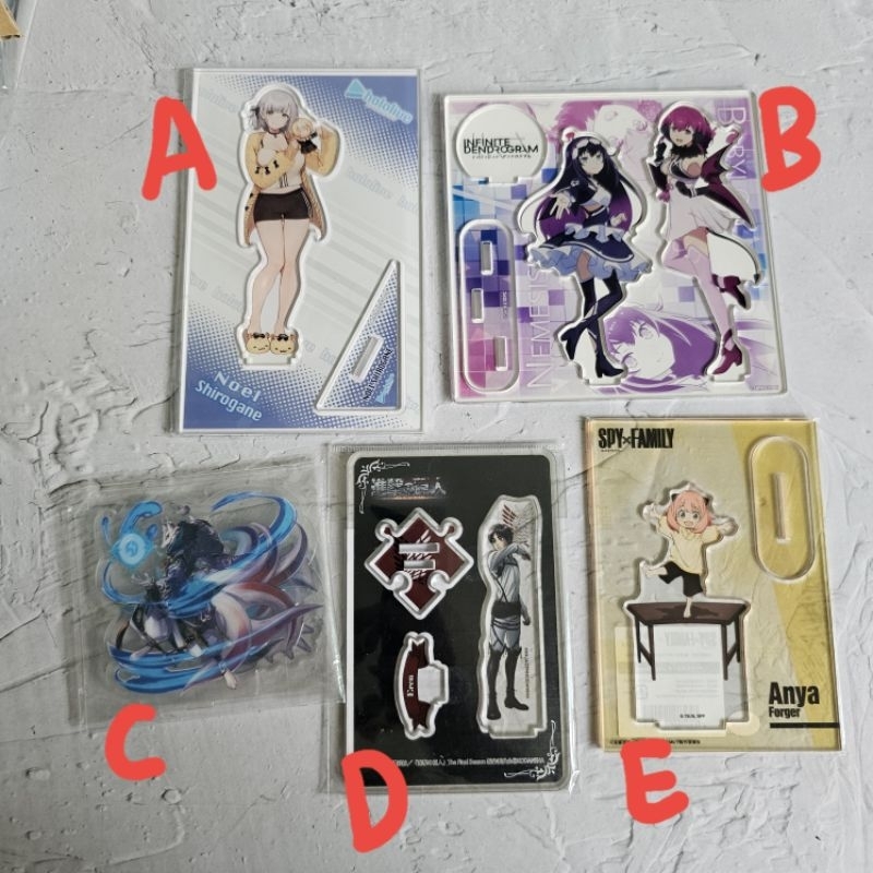 official merch mix stand acrylic aot eren spy x family anya hololive
