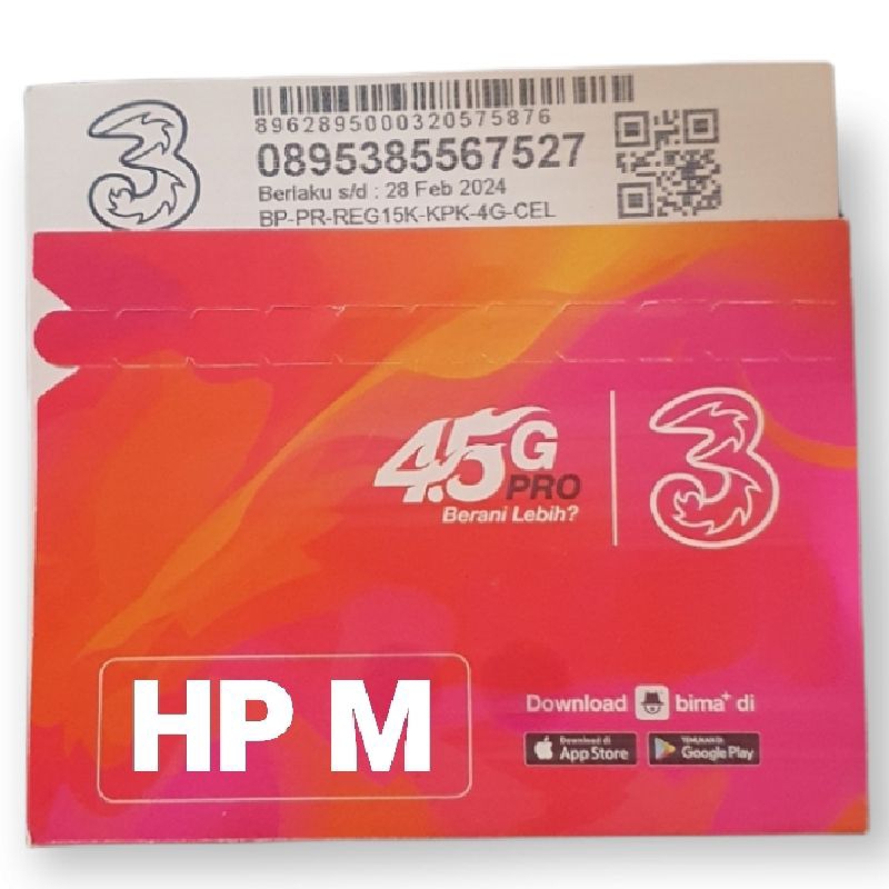 Kartu KUOTA TRI 15 18,5 GB perdana SIAP PAKAI nomor murah meriah THREE 15GB 18,5GB