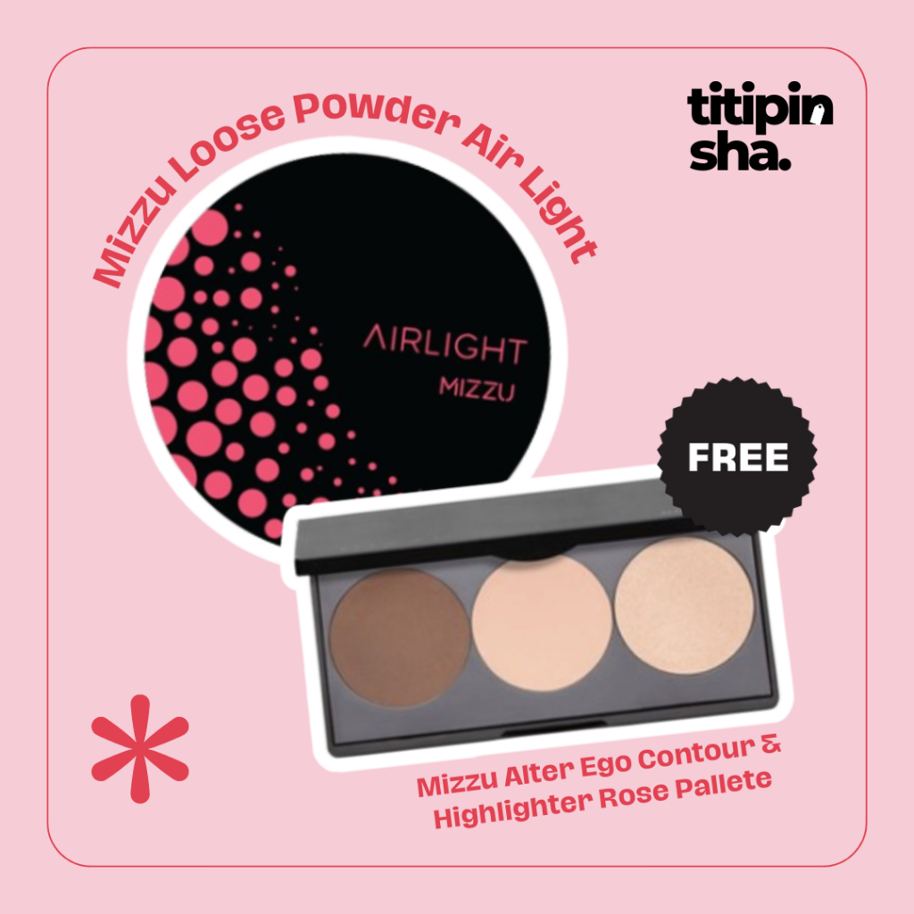 [B1G1] Mizzu Loose Powder Air Light & Mizzu Alter Ego Contour & Highlighter Rose Pallete