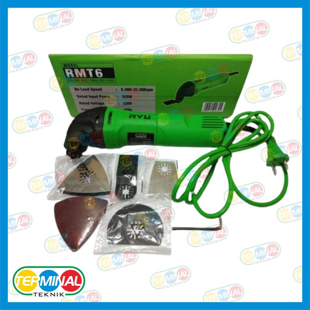 RYU Mesin Multi Tools Oskilasi Set 6pcs || RYU RMT6 Mesin Multi Cutting Oskilasi Set