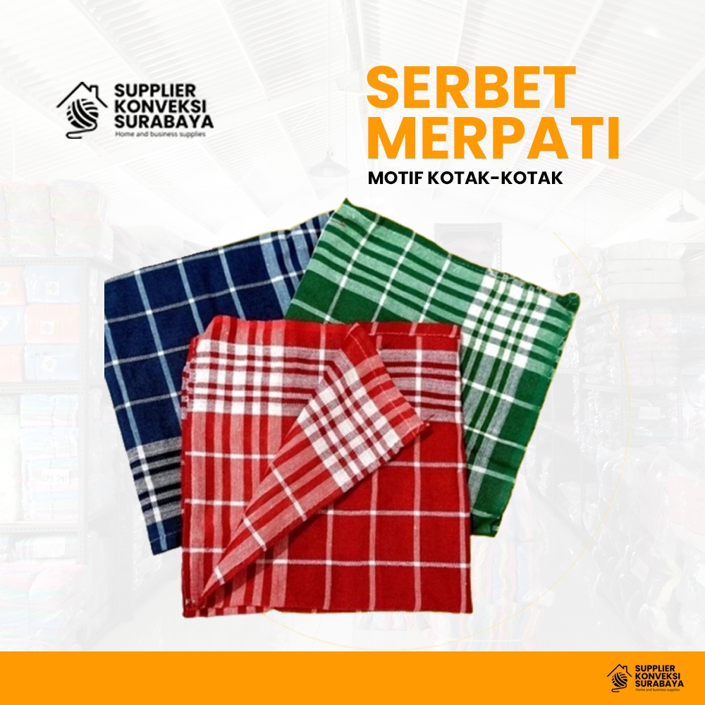 Serbet Kotak Kotak Warna Merpati (Lusinan) - Kain lap dapur warna motif kotak - Grosir serbet - lap 